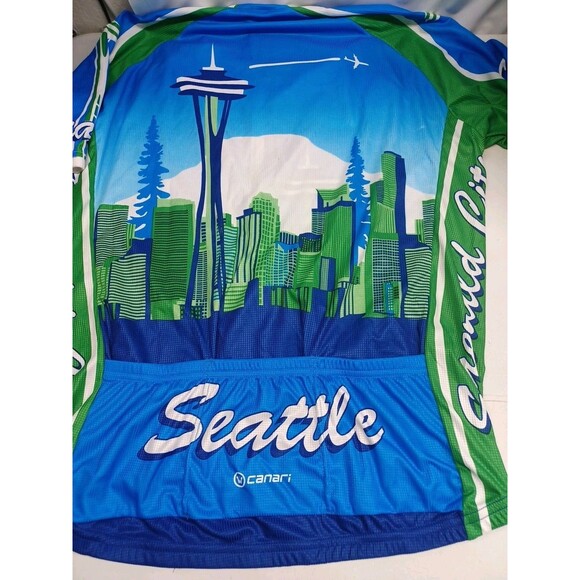 Canari Cycling Jersey Mens XXL Seattle Space Needle Emerald City NWT $70 - Picture 5 of 10